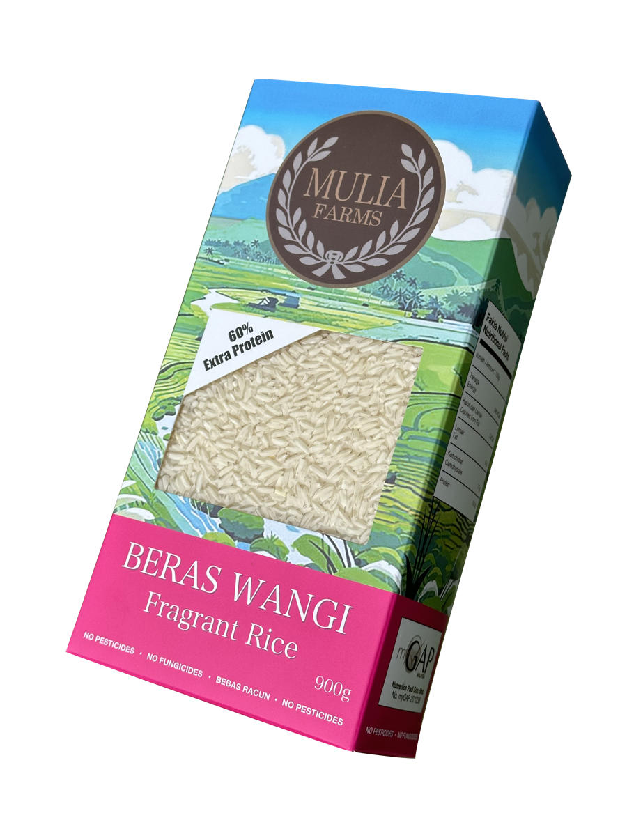 Mulia Farms Beras Wangi fragrant rice, 60% extra protein